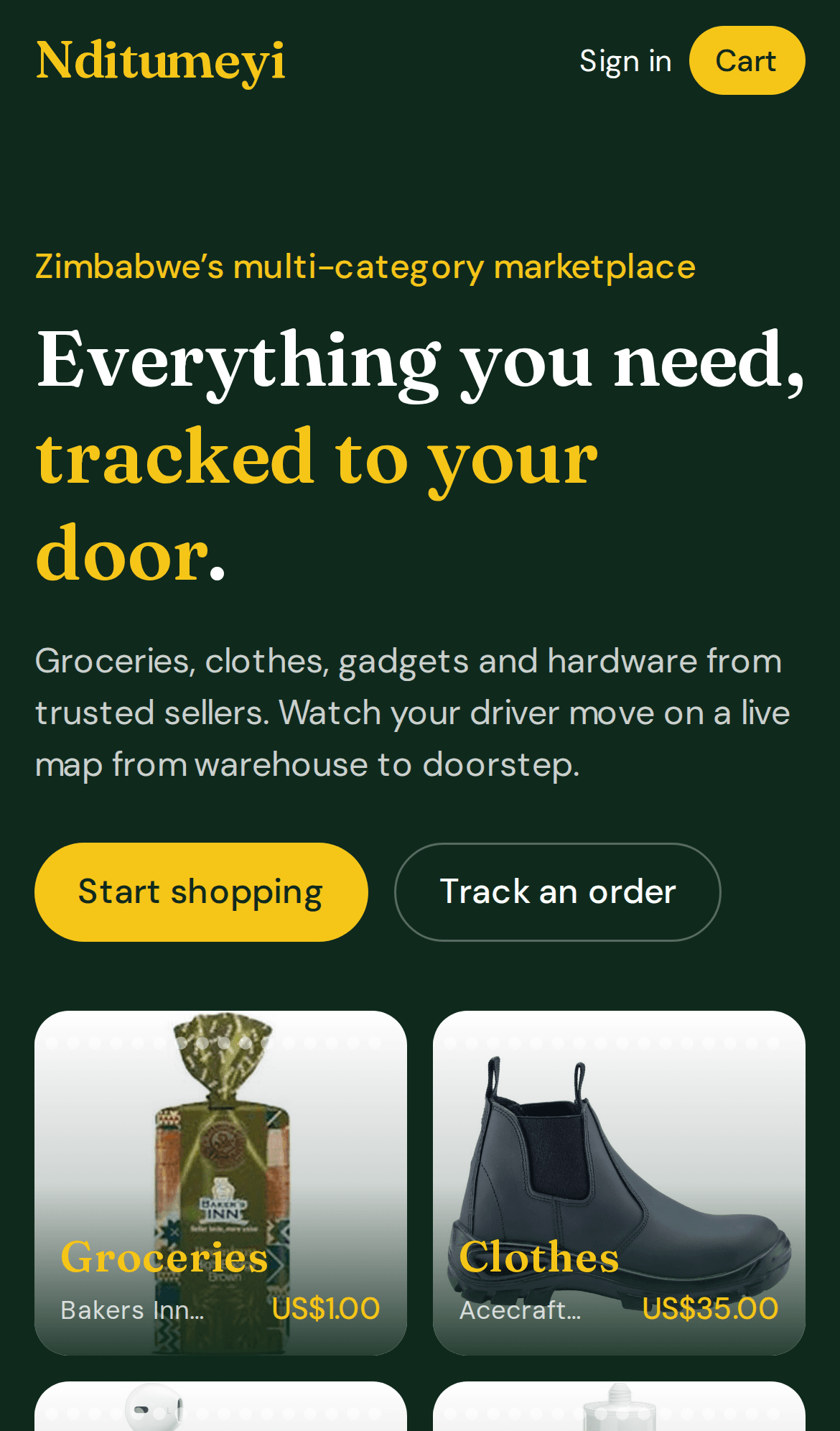 Storefront on a phone